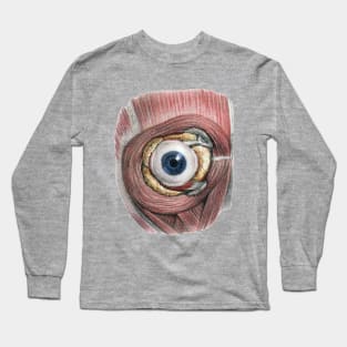 Vintage Science, Human Anatomy Eyeball Long Sleeve T-Shirt